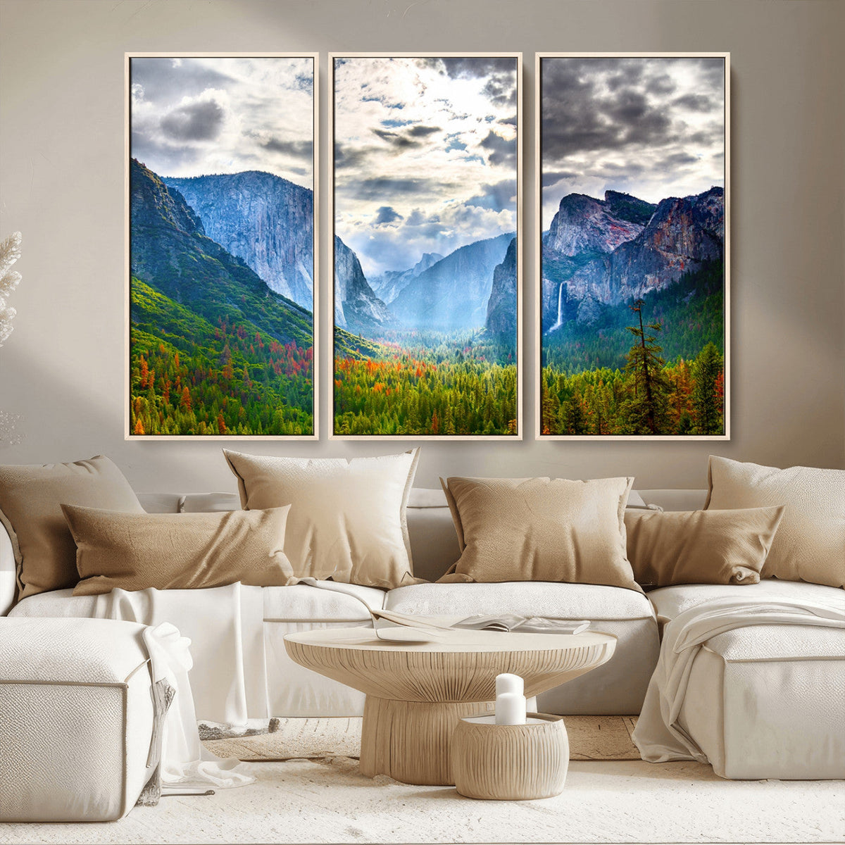 Yosemite Park Half Dome 3 Panel Canvas Print | Large Giclée