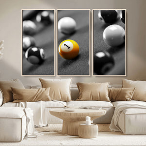 Wall Art Pool Table and Balls Canvas Print