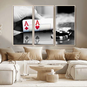 Aces Poker Art Poker Game Wall Art Canvas Print