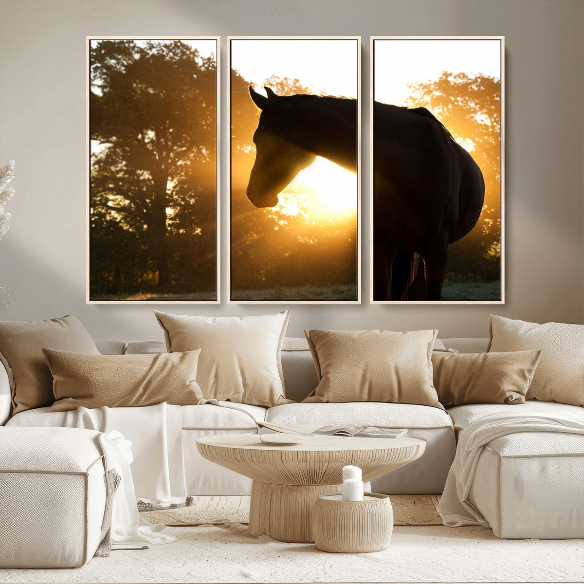 Horse at Sunset Wall Art Animal Canvas Print