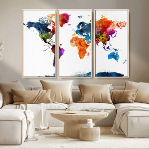 World Map Canvas Print – Detailed Map of the World Wall Art