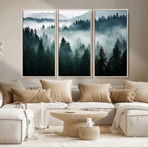 Captivating Misty Forest Wall Art Canvas, Premium Canvas