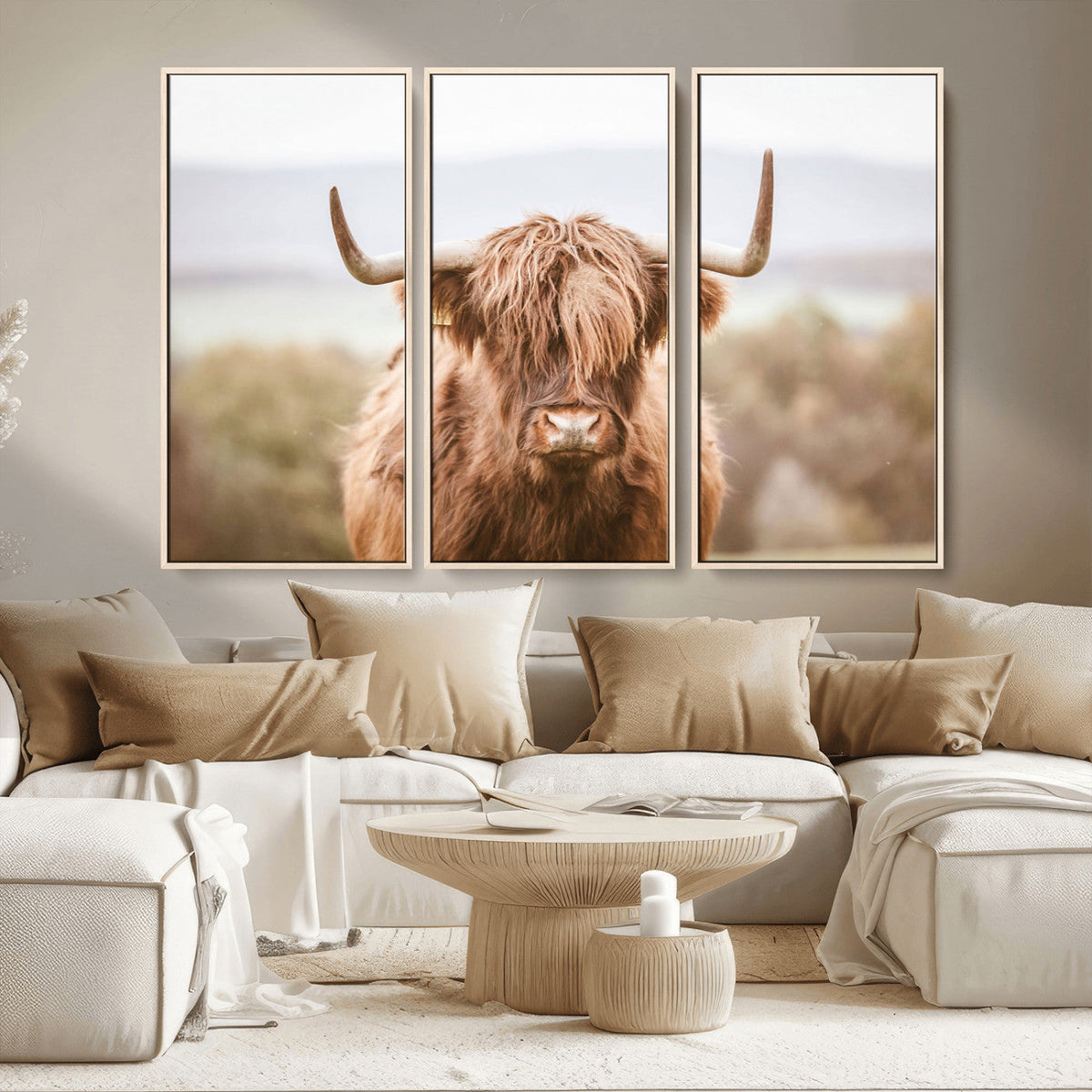 Scottish Serene Highland Cow Canvas Wall Art – Serene