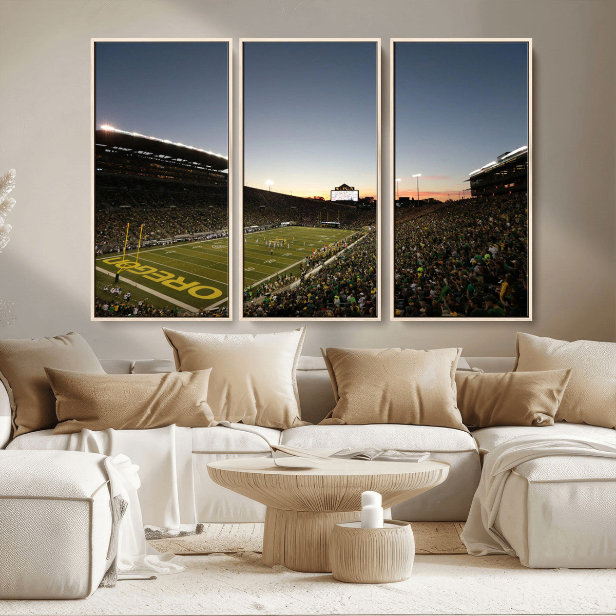 Oregon Ducks Football Team Print - Eugene Autzen Stadium