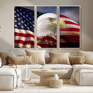 American Flag Eagle Symbol Wall Art, American Flag Eagle