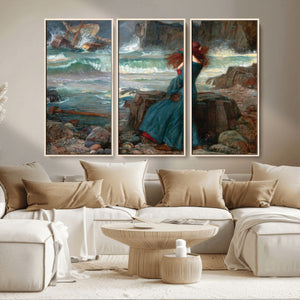 Miranda by the Shore Wall Art Canvas Print – Tempest Scene