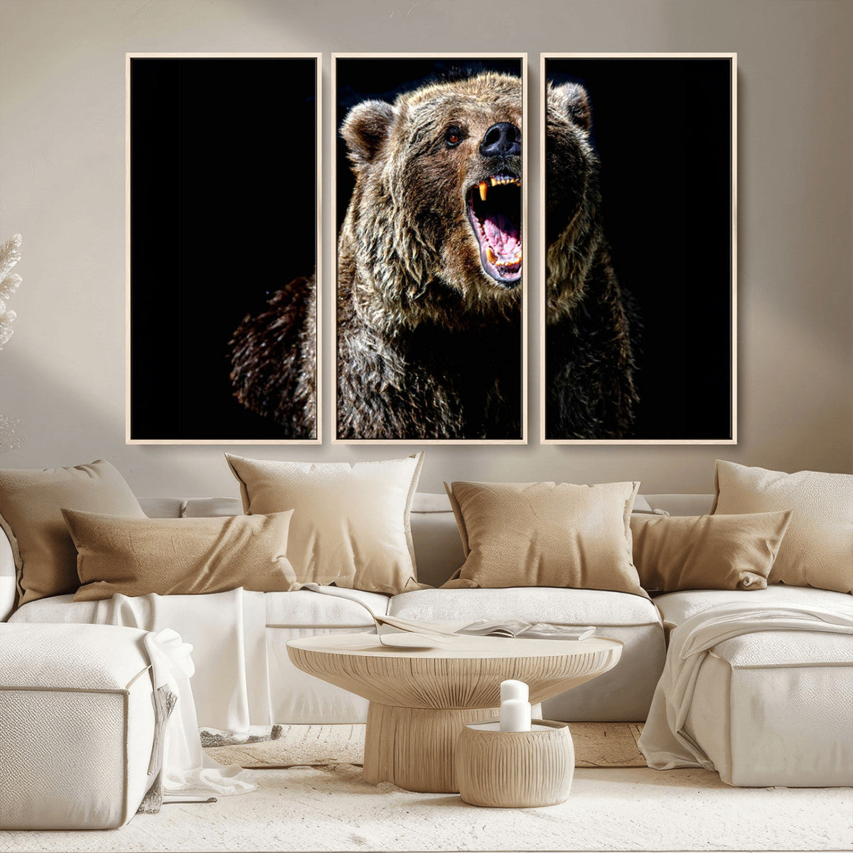 Grizzly Bear Canvas Print | Wildlife Wall Art for Cabin