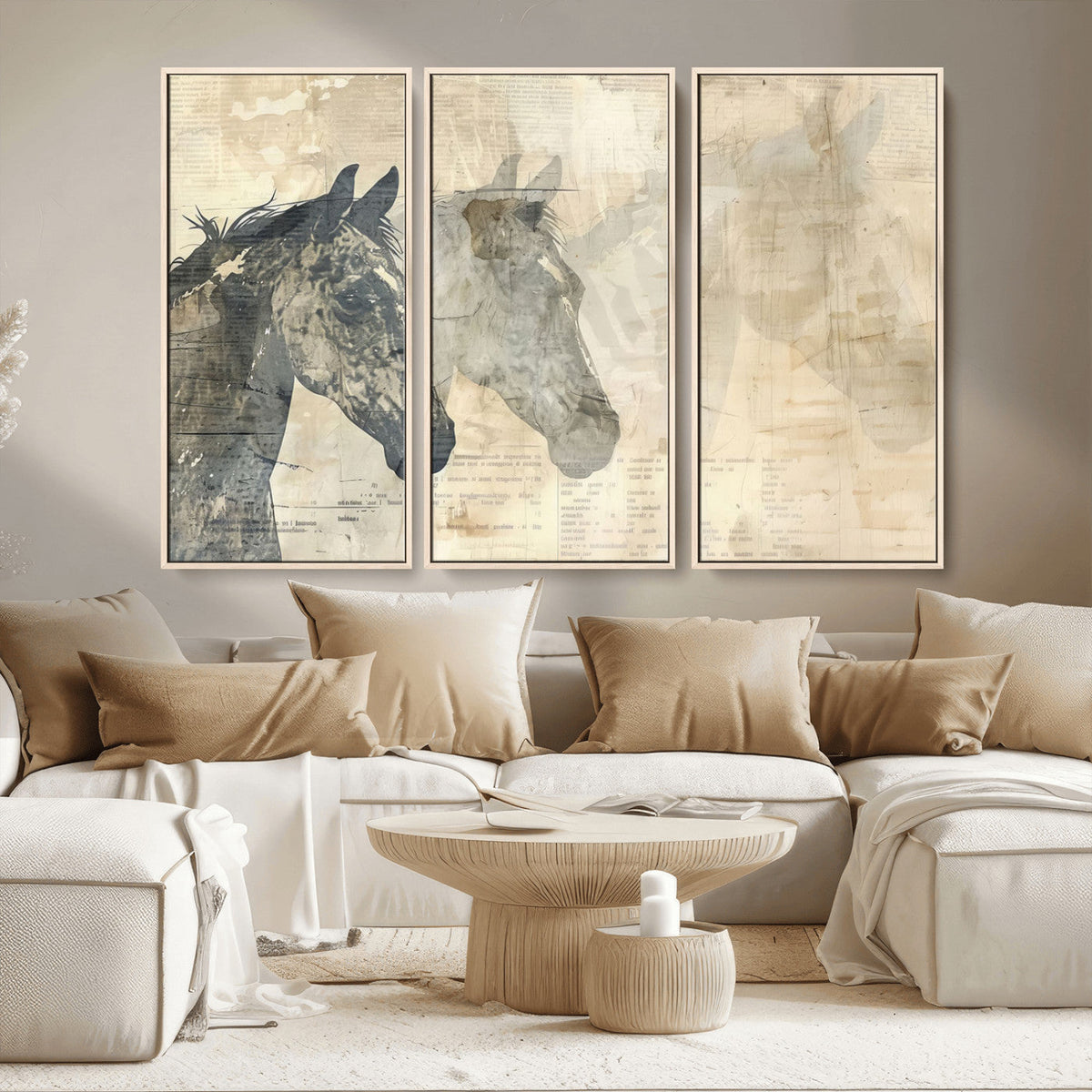 Abstract Horse Canvas Print | Modern Farmhouse Wall Art |