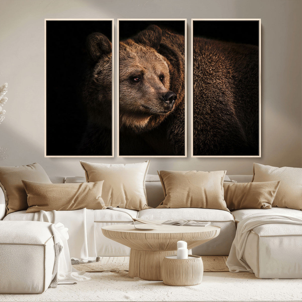 Wild Grizzly 399 Bear Canvas Wall Art Print, Bear Animal