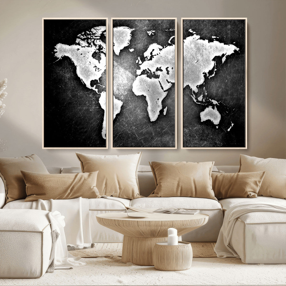 World Map Wall Art Canvas Print – Framed Wall Art for