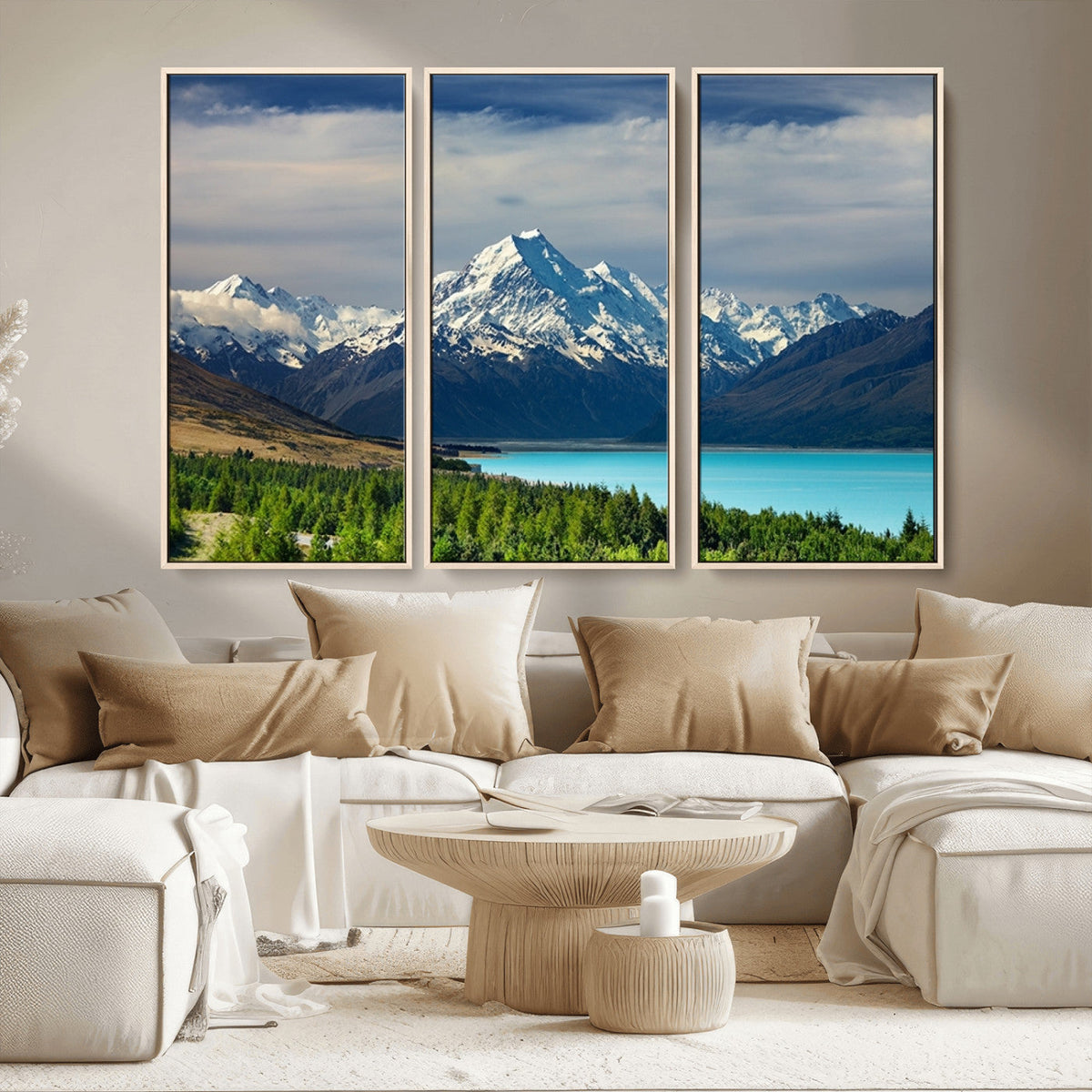 Mount Cook and Lake Pukaki Canvas Wall Art Print – Majestic