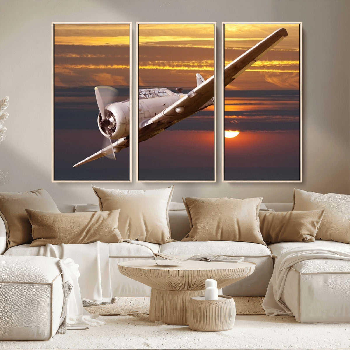 Old War Plane Wall Art Canvas Print
