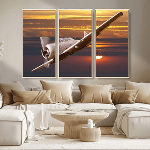 Old War Plane Wall Art Canvas Print
