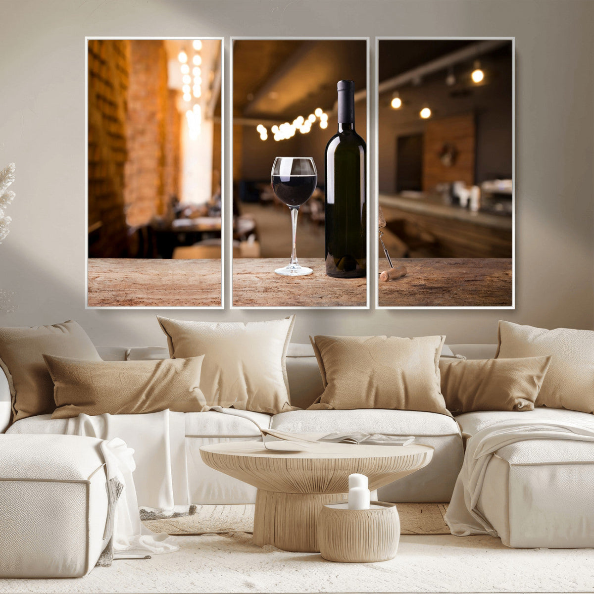 Wine and Bottle Wall Art Canvas Print