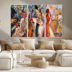 Abstract Afro American Jazz Canvas Wall Art | Music-Inspired
