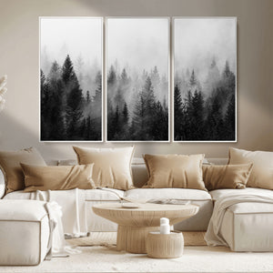 Fogy Forest Canvas Wall Art Print - Mountain Wall Art with