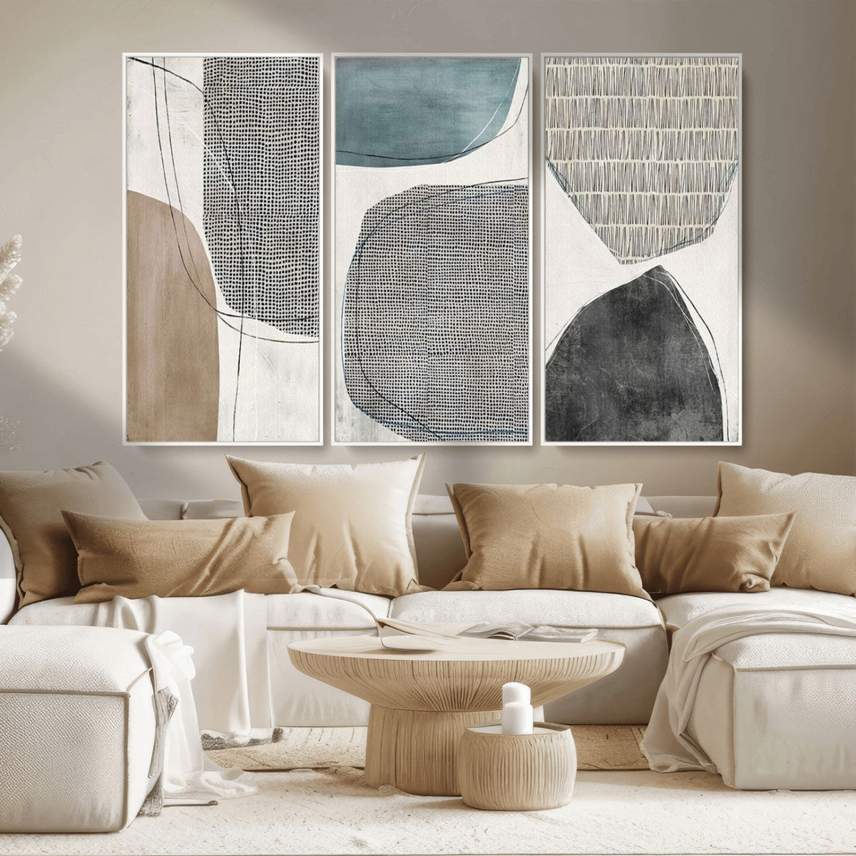 Canvas Print Wall Art Abstract Art Boho, Framed Boho Decor