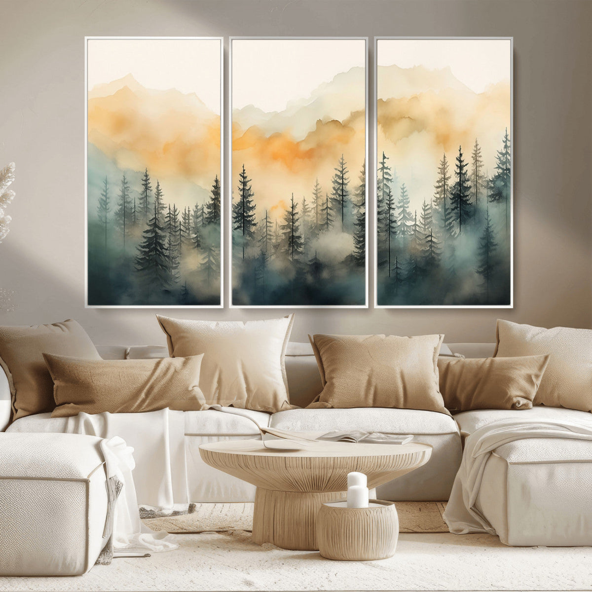 Abstract Forest Print - Mountain Wall Art | Autumn Landscape