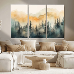 Abstract Forest Print - Mountain Wall Art | Autumn Landscape