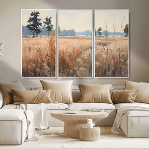 Golden Fields Canvas Wall Art Print – Serene Landscape of