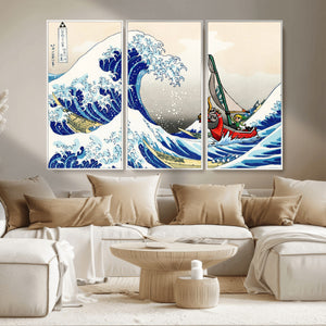 Katsushika Hokusai Kanagawa Giant Wave Wall Art Canvas Print
