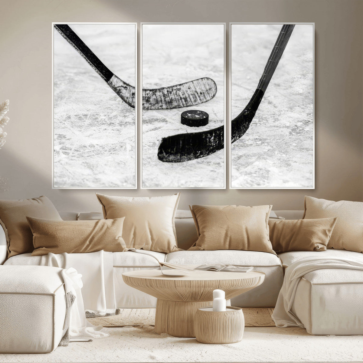 Winter Ice Hockey Sport Canvas Wall Art Print - Hockey Wall