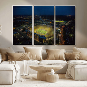 Michigan Stadium Night Game Wall Art – Sports Arena Aerial