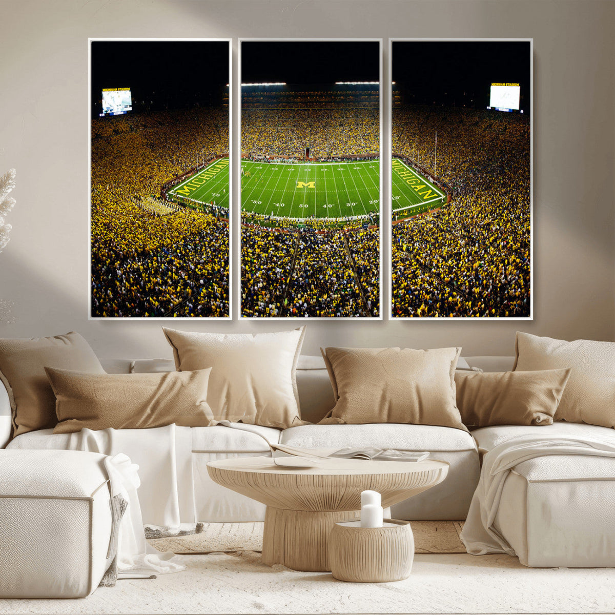 Stadium in Michigan Wall Art Canvas Print, Framed American