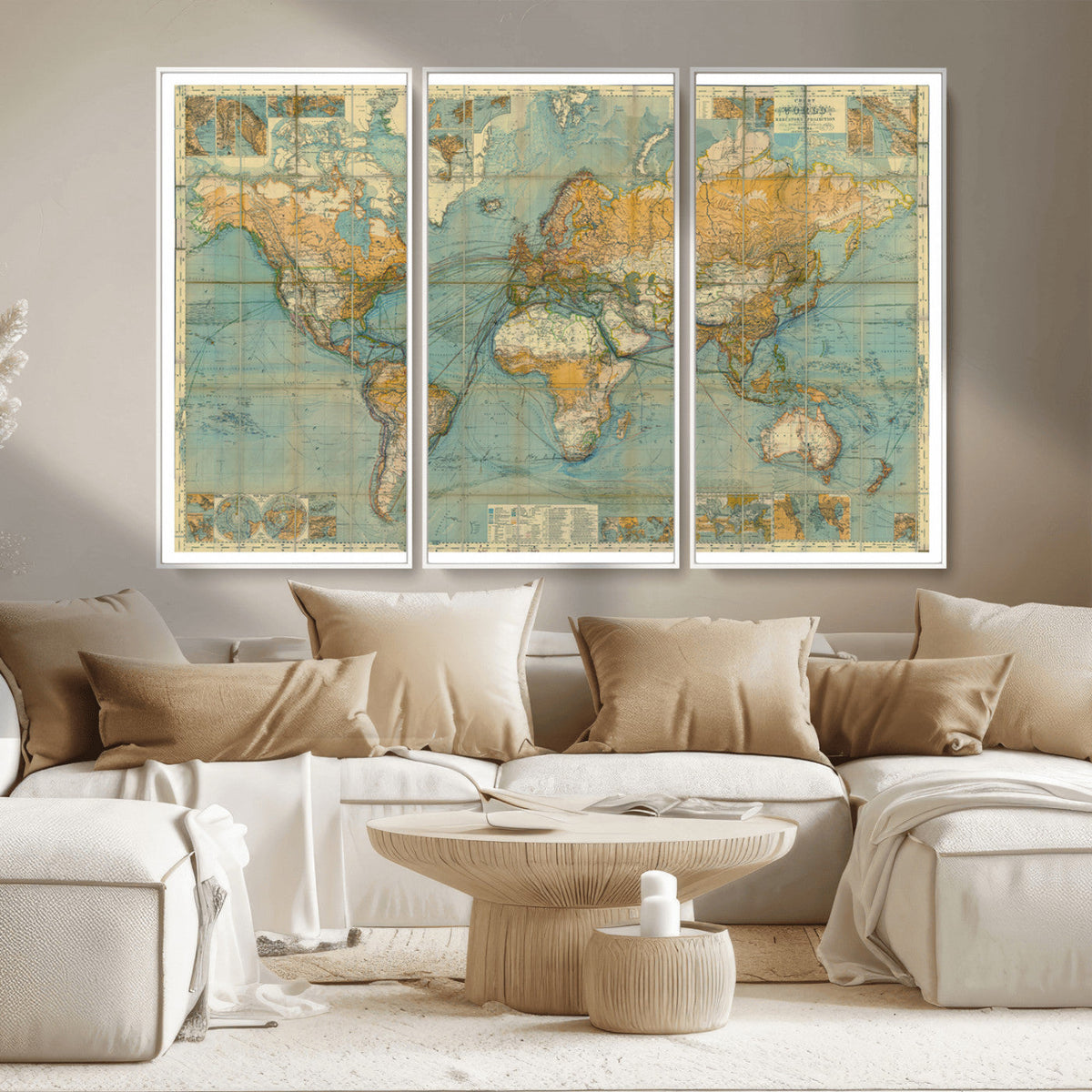Push Pin World Map Canvas Print – Travel Tracker Wall Art
