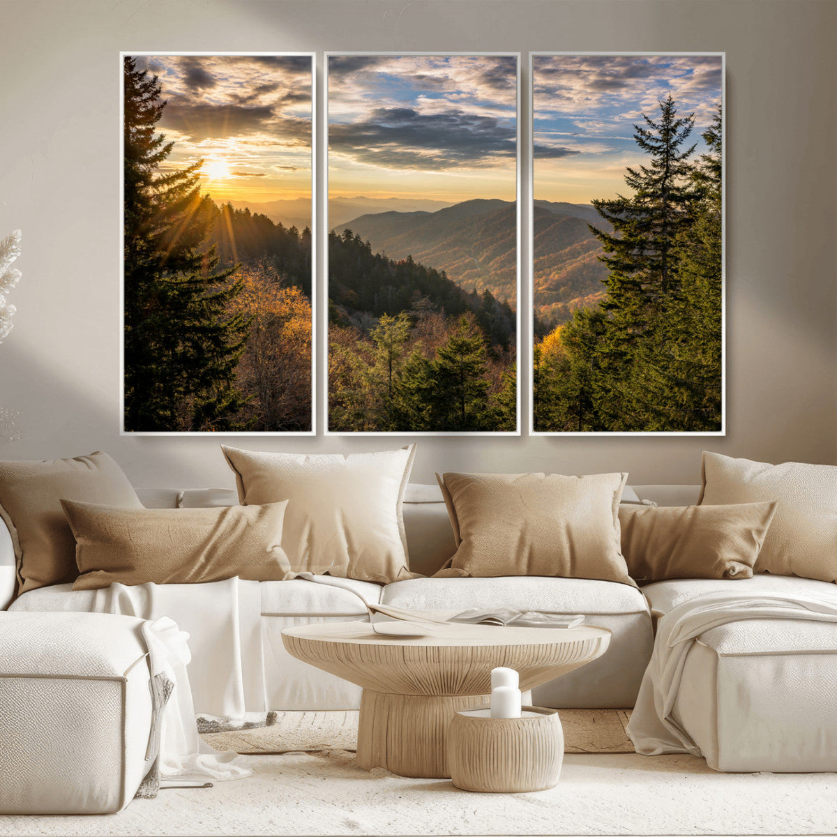 Sunrise Over the Smoky Mountains Canvas Wall Art –