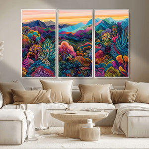 Colorful Abstract Landscape Wall Art Print Canvas - Vibrant