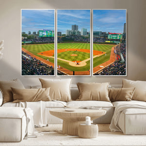 Wrigley Field Chicago Cubs Panoramic Canvas Print –