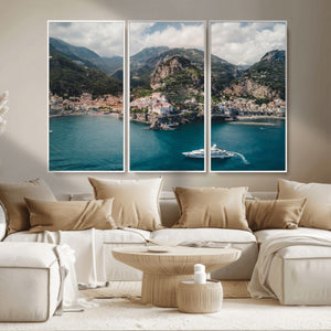 Amalfi Coast Wall Art – Framed Italian Seaside Canvas