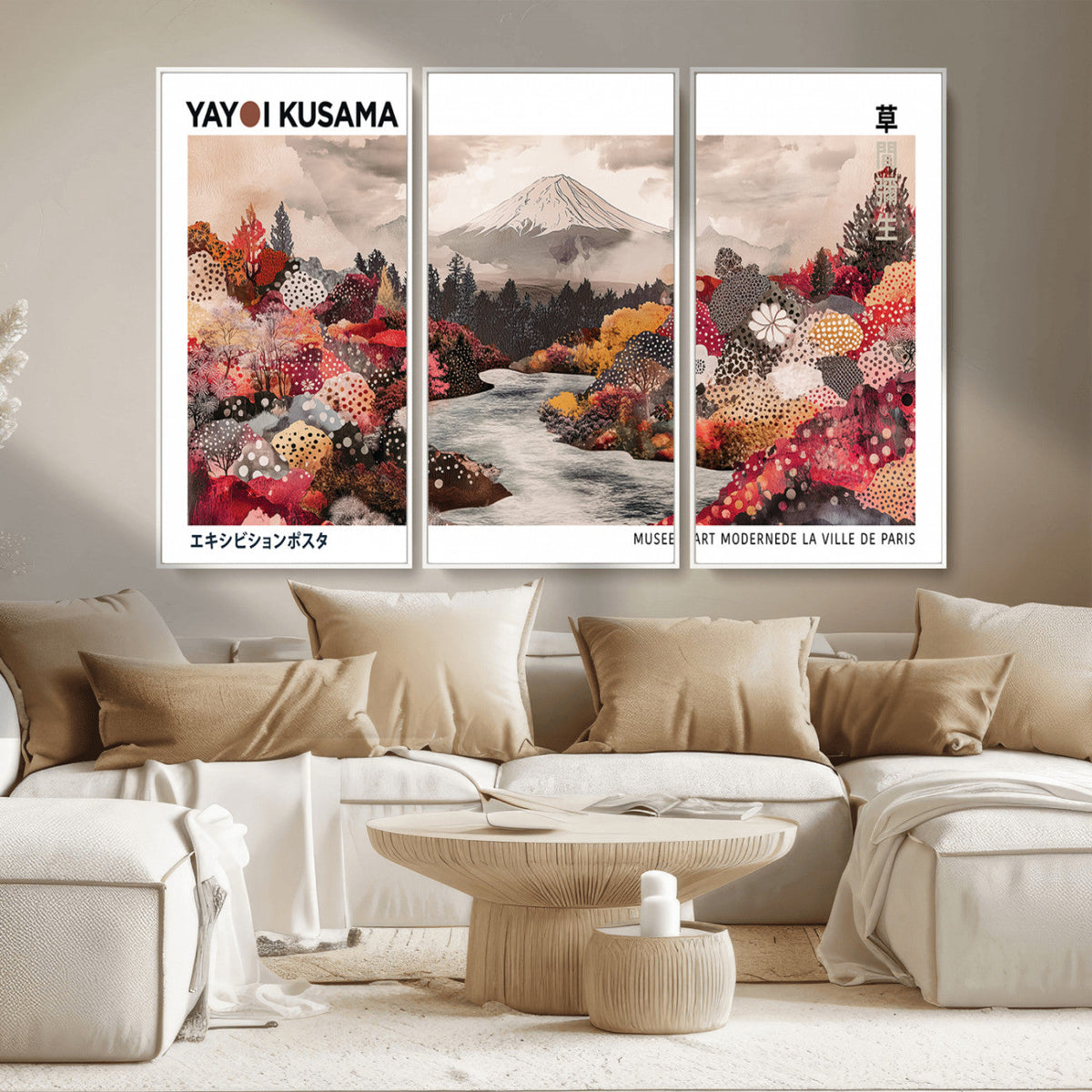 Modern Japanese Wall Art Canvas Print – Framed Abstract