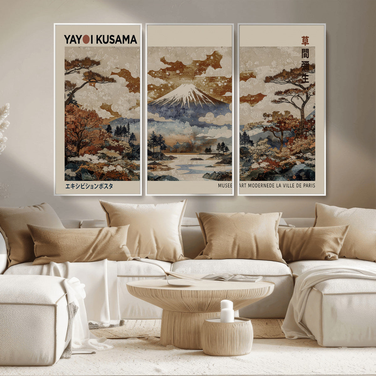 Yayoi Kusama Wall Art Canvas Print – Framed Modern Japanese