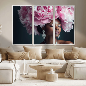 Black Beauty Petal Crown Wall Art Canvas Print – Floral