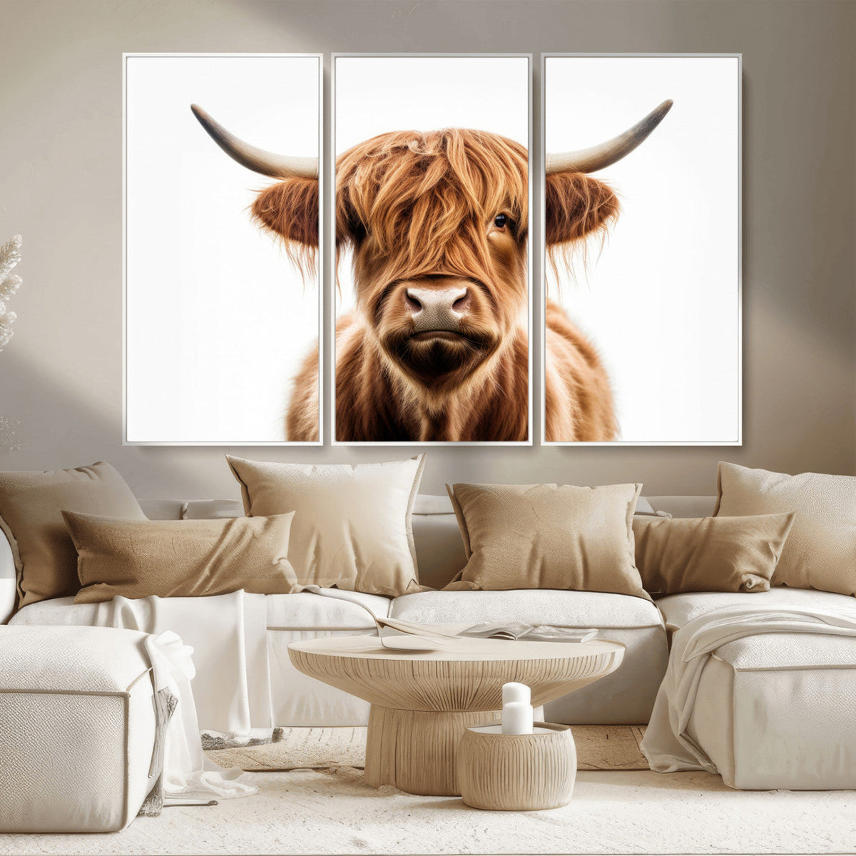 Scottish Highland Cow Canvas Print, Framed Highland Cow