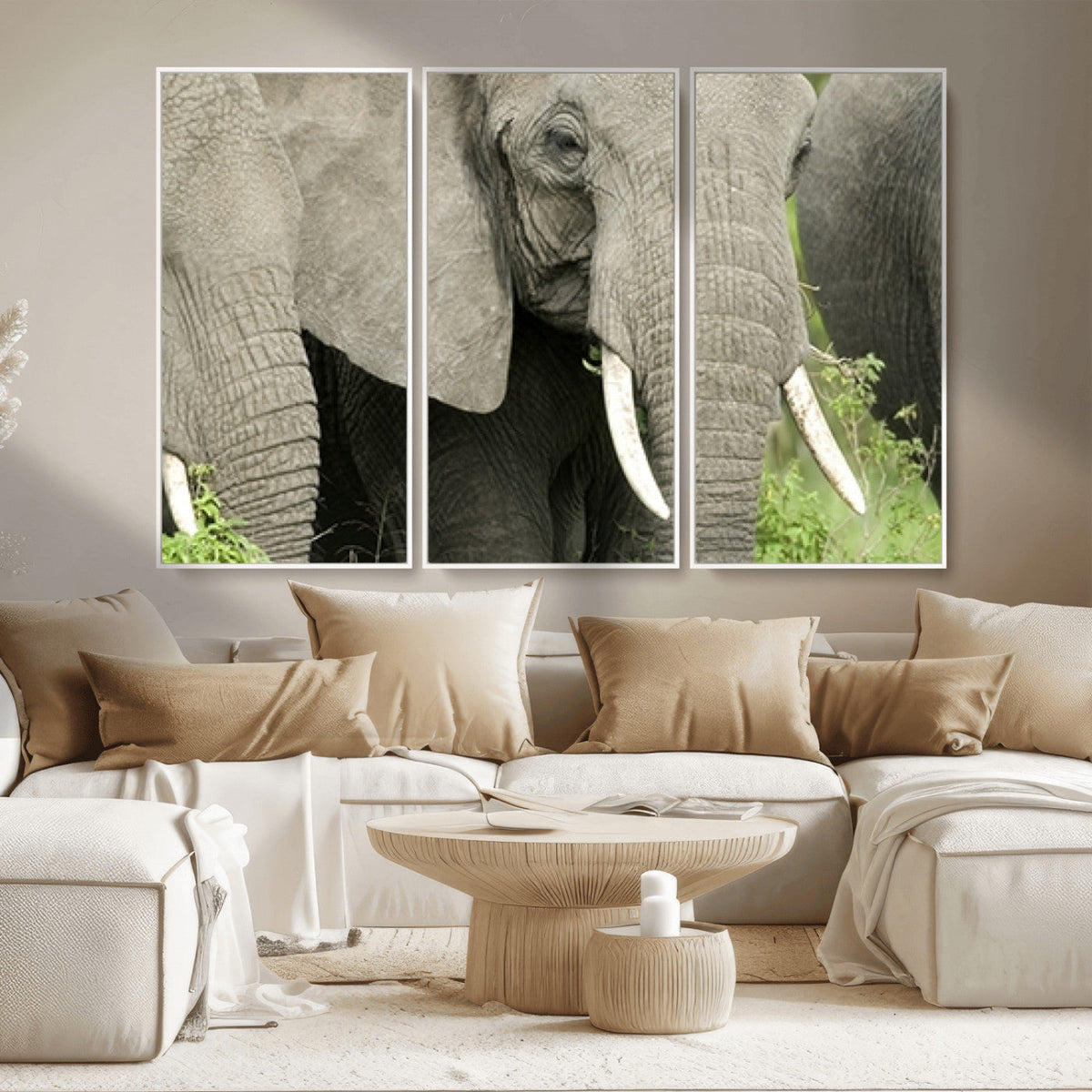 Wild Elephant Wall Art Canvas Print