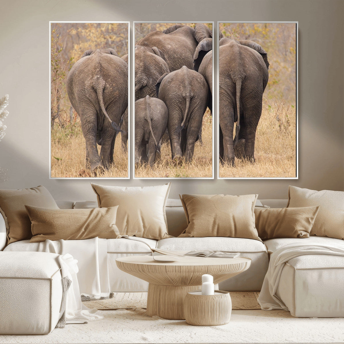 Wild Elephant Wall Art Canvas Print