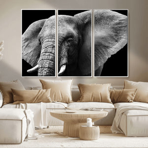 Big Elephant Close Up Wall Art Canvas Print