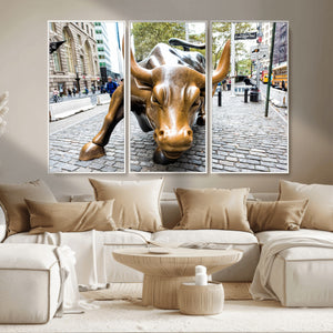 Charging Bull Wall Art Canvas Print