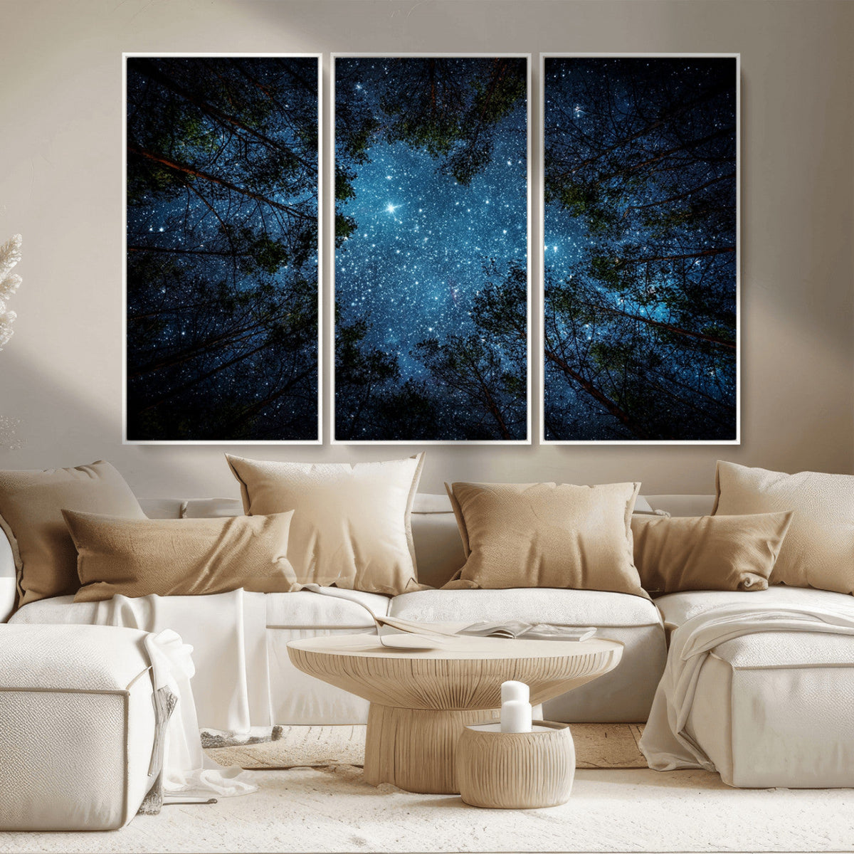 Forest and Stars Wall Art Canvas Print