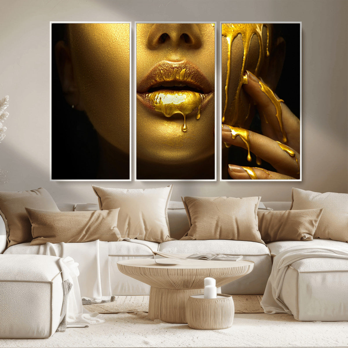 Gold and Women Wall Art Canvas Print