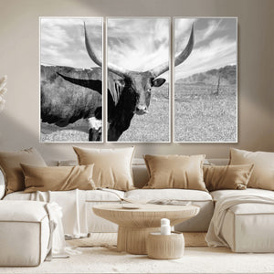 Cattle Wall Art Longhorn Cow Canvas Print