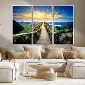 Mountain and Sunset Wall Art Canvas Print