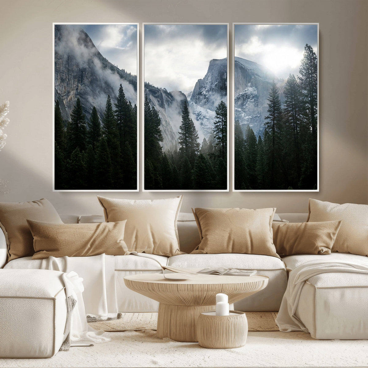 Yosemite National Park El Capitan Foggy Mountain Wall Art |