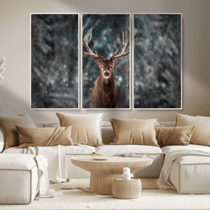 Wall Art Deer Art Animal Canvas, Framed Wall Art Deer Canvas