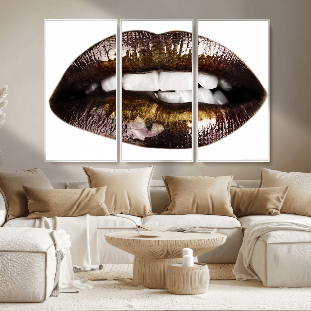 Close Up Lips Wall Art Canvas Print