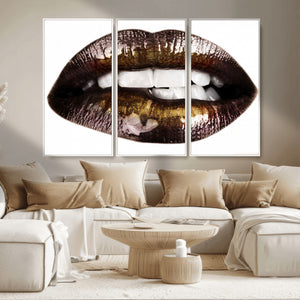 Close Up Lips Wall Art Canvas Print