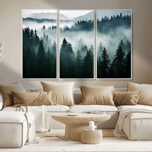 Captivating Misty Forest Wall Art Canvas, Premium Canvas